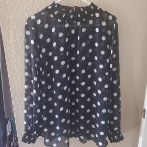 Torrid sheer poka dot blouse